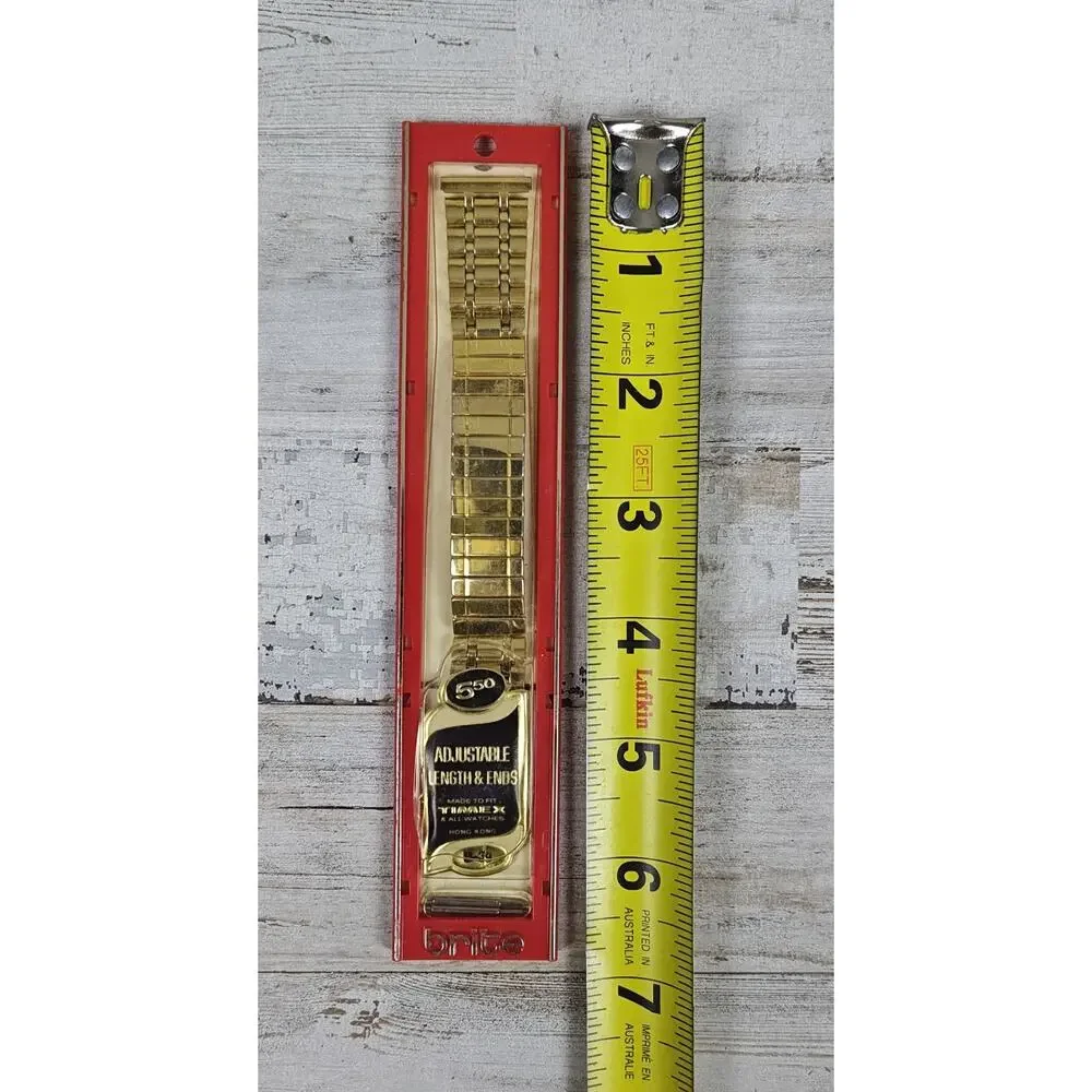 NOS Vintage Brite B-39 Gold Tone Expansion Men's Watch Band Fits Timex 5/8